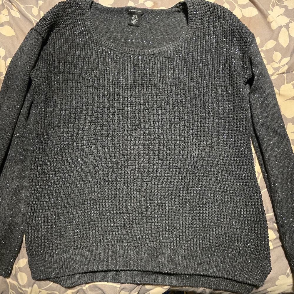 CALVIN KLEIN JEANS Pullover Sweater with Sparkling Glitter